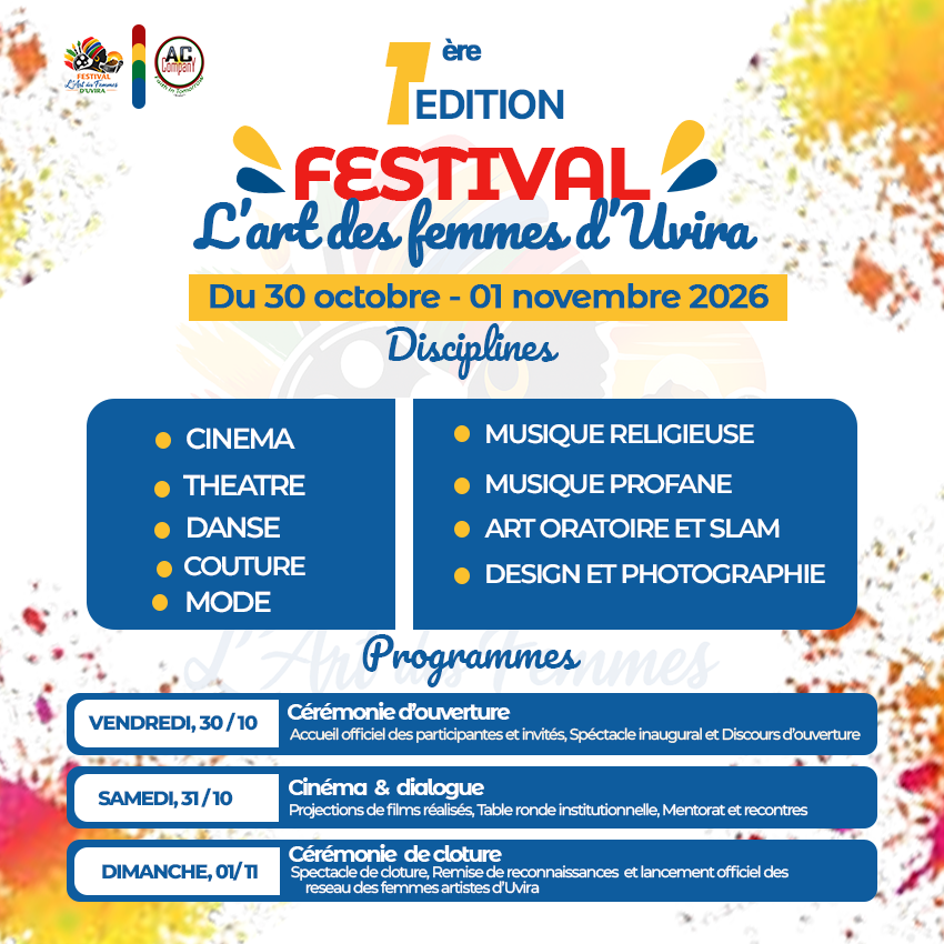RDC : le Festival L'Art des Femmes d'Uvira annonce sa première édition, une célébration inédite de la créativité féminine