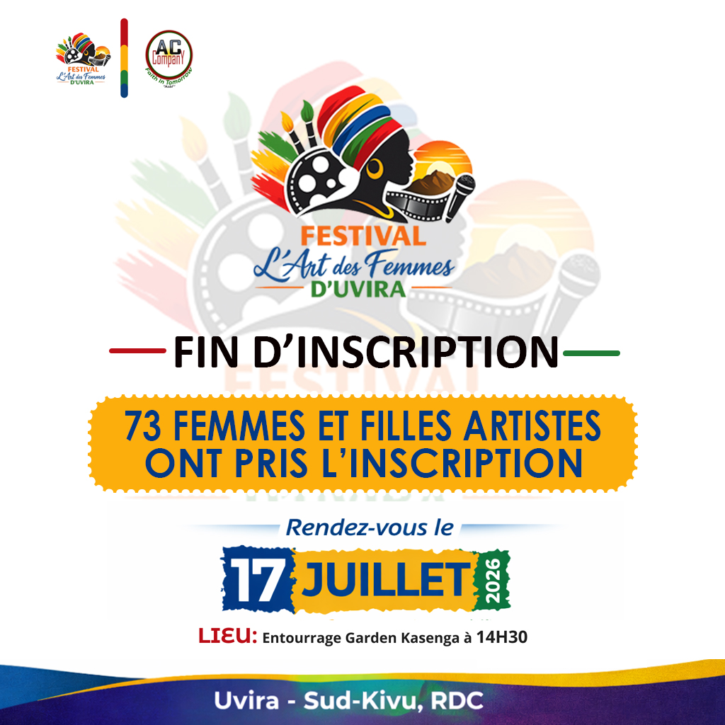 Fin d'inscription : 73 femmes et filles artistes inscrites au Festival L'Art des Femmes d'Uvira